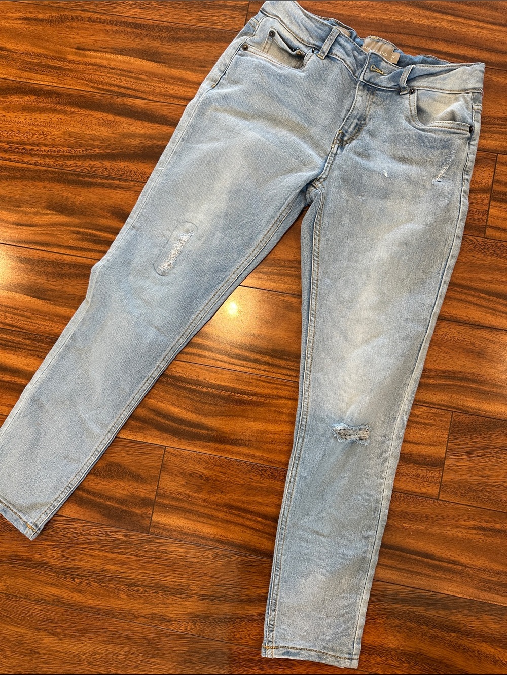 Light Blue Distressed Zoe Skinny jeans by Lucky Brand